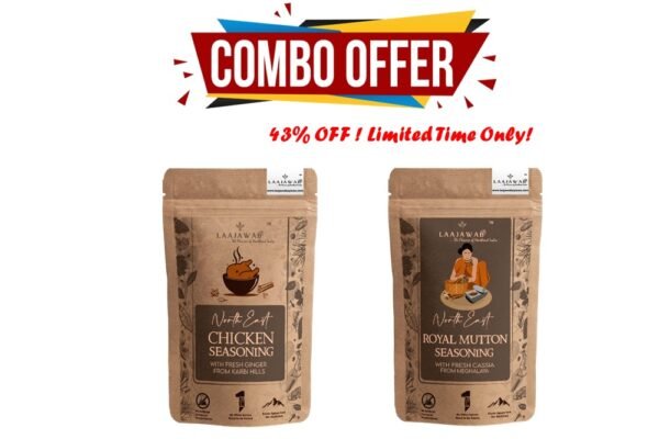  Combo Pack Laajawab Northeast Chicken Seasoning and Royal Mutton Seasoning, No MSG  <h5>Low Spicy; 150g and 150g</h5>